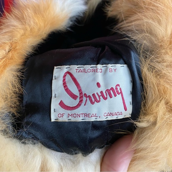 Vintage Irving Red Fox Fur Hat Genuine Real Tailored Montreal Canada Mod Lined - Picture 8 of 9